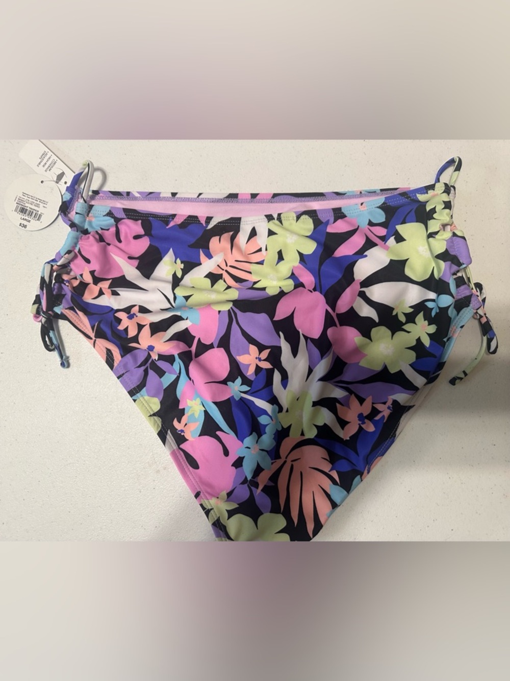 Decree Size L “Midnight Tropics” Floral Swim Bottom NWT - Picture 2 of 7
